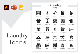 Laundry Icons Set
